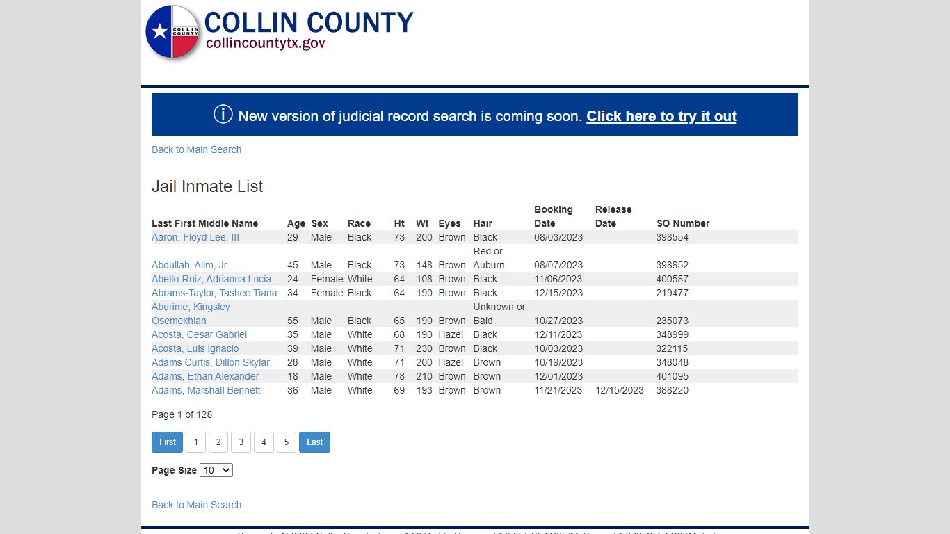 Judicial Online Search - Collin County